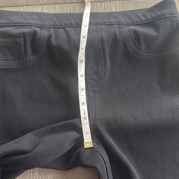 SPANX Jean-ish Pull On Ankle Leggings Black Denim Comfortable Women's Size M EUC - Picture 7 of 14